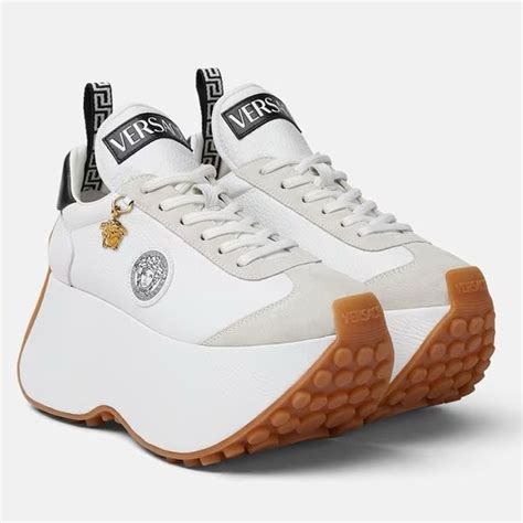 versace sports shoes calf leather|Versace greek sneakers.